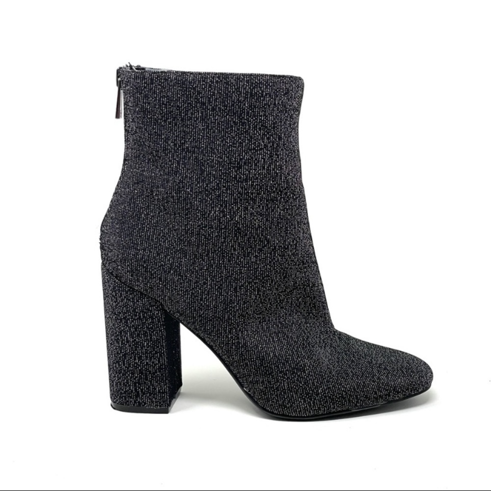 Jessica Simpson Aninada dark grey sparkle metallic ankle booties size 7 1/2